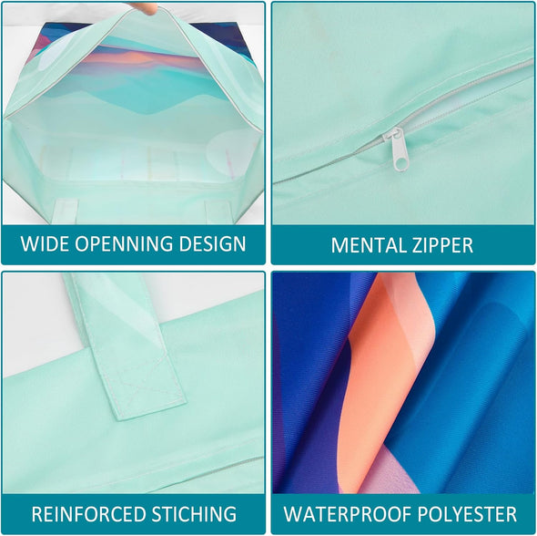 2 Pcs Large Travel Laundry Bags - Waterproof with Handle, Washable Dirty Clothes Bags for Travel, Wet/Dry, Gym, Swimming Pool & College Dorm