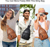 7L Sling Bag for Women Men Backpack Fanny Pack Crossbody Chest Travel Shoulder Belt Bags Purse Handbag PU Leather