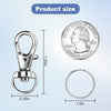Logosophia 50 PCS Premium Keychain Making Kit - 25 Keychain Clips & 25 Key Rings, Metal Swivel Lobster Claw Clasps, for Jewelry Clasps&Name Tag