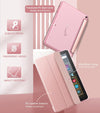 Moko Case Fits All-New Amazon Kindle Fire HD 8 & 8 plus Tablet(12Th Generation/10Th Generation, 2024/2022/2020 Release) 8",Trifold Stand Cover with Translucent Backshell with Auto Wake/Sleep,Rose Gold