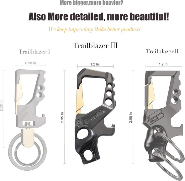 Hephis Heavy Duty Key Chain Bottle Opener,Carabiner Car Key Chains for Men and Women