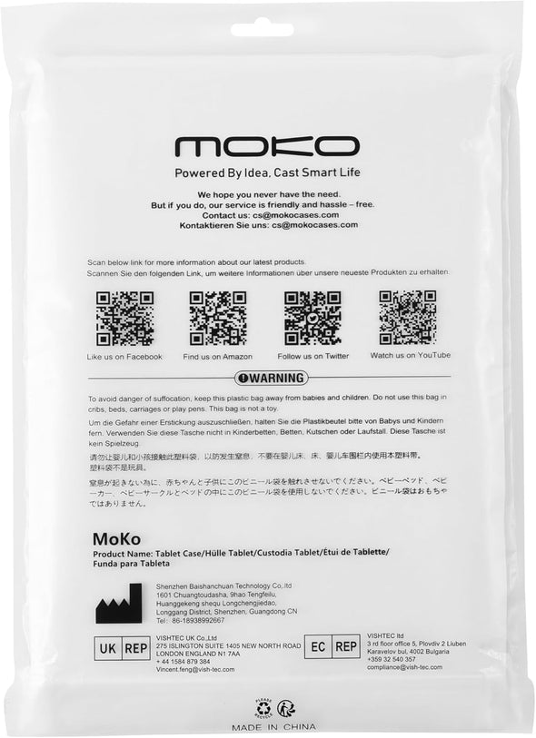 Moko Case Fits All-New Amazon Kindle Fire HD 10 & 10 plus Tablet (13Th/11Th Generation, 2023/2021 Release) 10.1" - Slim Folding Stand Cover with Auto Wake/Sleep, Black