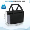 Reusable Lunch Box Lunch Bag for Women Men Insulated Lunch Bag Women Lunch Cooler Tote Bags for Office Work Picnic Outdoor Travel, Black