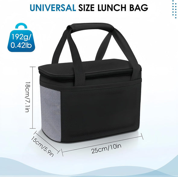 Reusable Lunch Box Lunch Bag for Women Men Insulated Lunch Bag Women Lunch Cooler Tote Bags for Office Work Picnic Outdoor Travel, Black