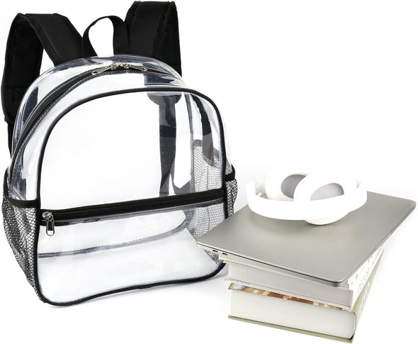 Keepcross 12X6X12 Clear Backpack for Stadium Events Clear Bag Stadium Backpack Mini Small for Sports Events Concerts Festivals Games, Women Men