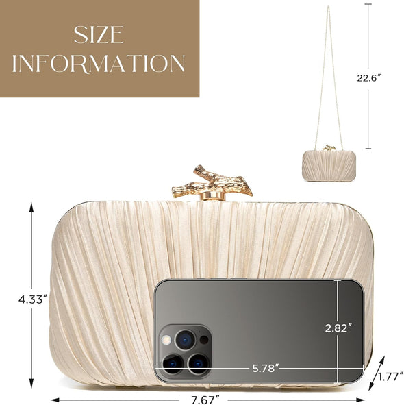 Clutch Purses for Women Evening/Wedding Chic Woven Bag Formal PU Leather Purse Designer Handbags for Women