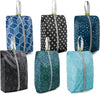 Beegreen Shoe Organizer Shoe Bags for Travel with Zipper Closure, Shoe Storage Organizer with Handle Travel Bags, Green Blue Lightblue-Geometry, Large, Green Blue Lightblue-Geometry