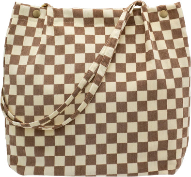 PAZIMIIK Corduroy Tote Bags for Women Travel Reusable Grocery Shopping Shoulder Go-To Everyday Bag for Work