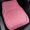 CAR PASS 4 Piece Leather Car Floor Mats, Anti-Slip Burr Bottom for SUV Truck Auto Sedan Van Pink
