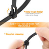 SOOOEC 200 Pack Reusable Zip Ties Assorted Sizes 6+8+10+12 Inch UV Resistant, Black Zip Ties Heavy Duty Outdoor Releasable round Ending No Hurt, Cable Ties Reusable Tie Wraps Indoor Non Slip Off