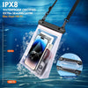 Large Waterproof Phone Pouch [With Sealing Strip], Cell Phone Dry Bag for Iphone 16 15 14 13 Pro Max Galaxy S25 S24 S23 S22 All Devices, Floating Water Proof Bag for Beach Water Park White