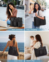 LOVEVOOK Laptop Tote Bag for Women Work, Teacher Tote Bag Nurse Bag with Large Cup Holder, Utility Professional Computer Bag for Work/Travel/College/Daily, Large Purse Handbag with Multi Pockets