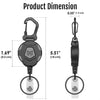 MNGARISTA 2-Pack Retractable Keychain, Heavy Duty Carabiner Badge Holder, Tactical ID Badge Reel Key Chain with 31.5” Steel Retractable Cord, 8.0 Oz