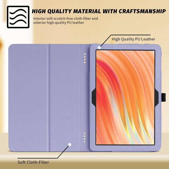 Famavala Folio Case Cover for 10.1"-Inch Fire HD 10 Tablet (13Th / 11Th Generation, 2023/2021 Release), with Auto Wake/Sleep, Compatible with Alcatel/Tcl K10 10.1" Tab (Lilac)