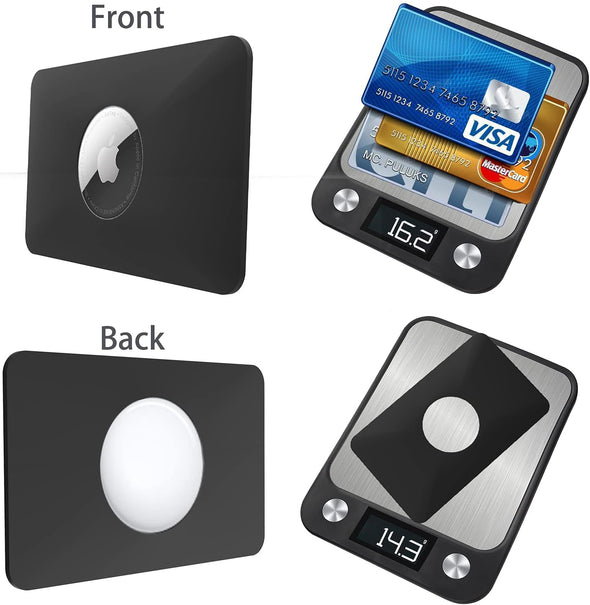 2PCS Airtag Case - Flex Credit Card Size Wallet Holder for Airtag, Purse, Handbag, Backpack, Clutch, Wristlet (Black)