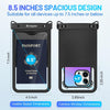 Waterproof Phone Pouch - 8.5In Waterproof Phone Case with Lanyard, IPX8 Cell Phone Dry Bag Beach Essentials for Iphone 16 15 14 13 12 Pro Max, Galaxy S24 S23 S22 S21 Ultra, 2 Pack