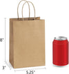 Bagdream Small Gift Bags 25Pcs 5.25X3X8 Kraft Brown Paper Bags with Handles, for Small Gifts, Birthday, Wedding Party Favor, Retail Merchandise Paper Sacks