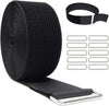 2"X16Ft Reusable Cinch Strap with 10 Metal Buckles, Cut-To-Length Fastening Securing Straps, Adjustable Nylon Cable Straps and Cord Ties for Organizer or Storage, 2 Inch Wide, Black