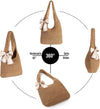 Straw Beach Bag for Women - Handmade Raffia Woven Tote Handbag, Summer Mesh Beach Purse for Vacation Holiday Gift 2025