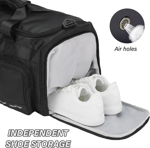 MAXTOP Gym Bag for Women Men Travel Duffle Bag Large Capacity Carry on Weekender Overnight Bag with Shoe Compartment Gym Tote Dry Wet Separation Duffel Bag for Travel