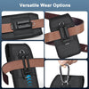 Ykooe Cell Phone Holster Compatible with Iphone 16/15/14/13/12 Pro Max & plus Models - Belt Clip and Card Holder, Black, XL