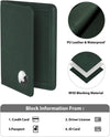 Passport Holder with Airtag Slot, Airtag Passport Wallet for Men, Slim Leather Passport Holder Case Family for Travel Anti-Lost, Green