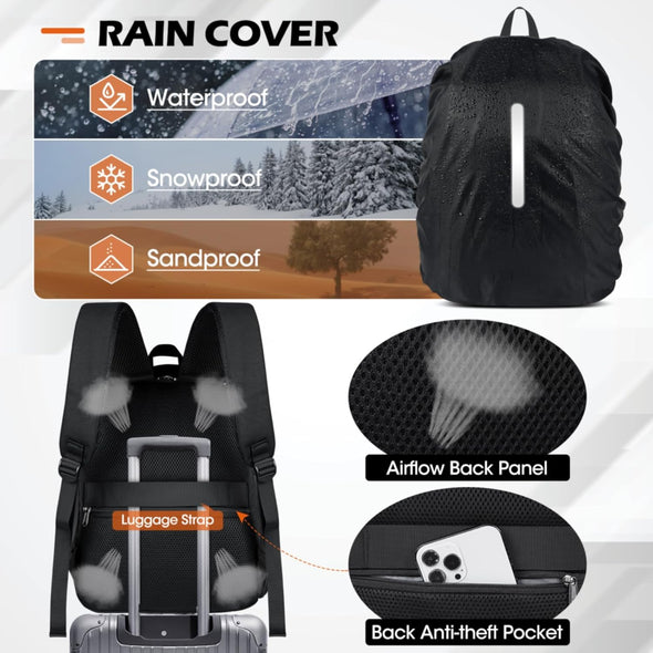 SDYSM Camera Bag Backpack Professional for DSLR SLR Mirrorless Camera Waterproof Laptop Back Pack 14 Inch with Rain Cover anti Theft Travel Case Large Capacity Photography Backpack Black