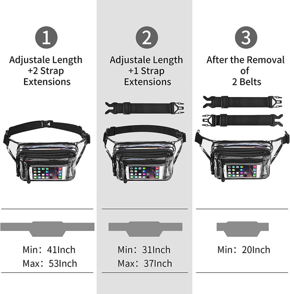 Clear Bag Stadium Approved Large Clear Fanny Pack for Women for Work,Multi-Purpose Waist Bag for Travel & Sporting Event