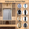 Hanging Garment Bags Cover 24''X48'' Lightweight Clear White Suit Protector Cover Bag (Pack of 6) with Study Full Zipper for Suit Clothes Storage Closet