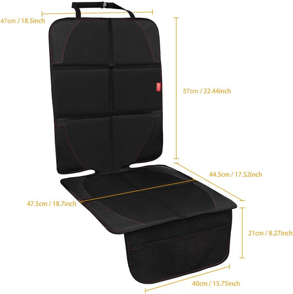 Car Seat Protector, 2 Pack Carseat Protector with Thick Padding, Baby/Pets for Child Car Seat-Mesh Pockets-Waterproof-Universal Size(Black)