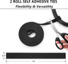 N NOROCME 192 PCS Cable Management Kit 4 Wire Organizer Sleeve,11 Cable Holder,35Cord Clips 10+2 Roll Cable Organizer Straps and 100 Fastening Cable Ties for Computer TV under Desk, Black,Clear