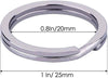 KINGFOREST 100-Pack 1 Inch Metal Key Rings (25Mm) - Silver Split Keychain Rings for Keys, DIY Crafts, Home, Car & Office Accessories - Durable Nickel Flat Keyrings Bulk