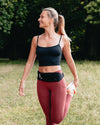 WATERFLY Running Belt Fanny Pack: Runner Marathon Jogging Waist Pack Sport Workout Exercise Fitness Phone Holder Belt for Men Women Jogger Slim Waistband Black