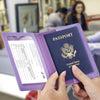 Passport and Vaccine Card Holder Cover Combo, Passport Case /Wallet with Vaccine Card Slot for Women and Men(Al-Purple)