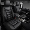 CAR PASS Faux Leather Car Seat Covers Front Seats Only, 3D Foam Support Car Seat Covers, Universal Fit for Trucks Vans Suvs Sedans Automotive Comfortable, Airbag Compatible 2 Pieces Front Solid Black