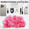 Women Elegant Evening Purse, Small Floral Clutch Bag with Detachable Chain for Wedding, Party, Prom