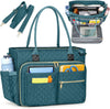 RAINSMORE Teacher Tote Bag 15.6 Inch Laptop Bag for Women Work Bags Laptop Tote Nurse Bag Professional Computer Messenger with Insulated Pocket, Laptop Briefcase for Office, College, Nursing, Teal
