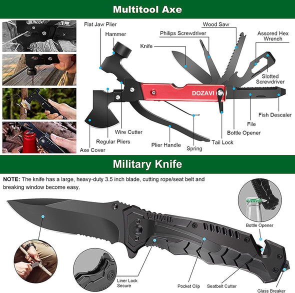 Gift for Father'S Day Men Dad Husband,142 Pcs Survival Kit and First Aid Kit, Professional Emergency Kits Survival Gear and Equipment with Molle Pouch, for Men Women Camping Outdoor Adventures