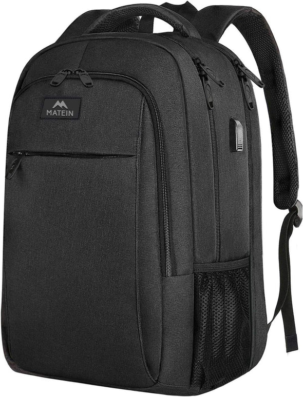 MATEIN Extra Large Backpack, 17 Inch Travel Laptop Backpack with USB Charging Port, anti Theft TSA Friendly Business Work College Computer Backpack for Men Women, Black