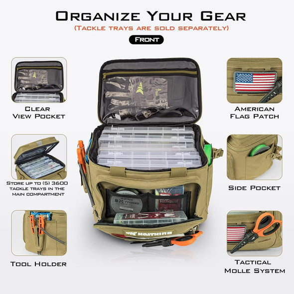 Kastking Fishing Tackle Bags - Saltwater & Freshwater Fishing Bags - Water Resistant, Padded Shoulder Strap - Gear Storage
