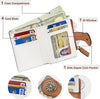 Small Wallet for Women Bifold RFID Blocking Card Holder Leather Wallets with Zipper Coin Pocket
