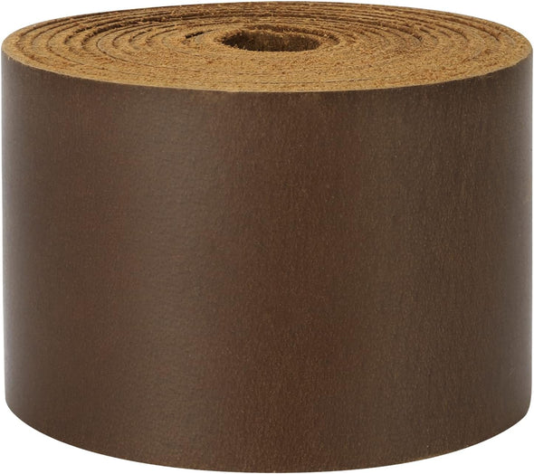 Ringsun 2 Inches Wide Flat Leather Straps for Crafts, Full Grain Leather Strips for Crafts, Tooling (2Mm Thick 72.5 Inches Long Dark Brown)