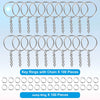 Paxcoo 50Pcs Keychains with Chain and 50 Pcs Jump Rings, Keychain Rings Kit Findings Bulk for Keychain Making Supplie DIY Crafts