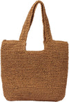 Beach Bags for Women - Summer Soft Large Woven Shoulder Purse Handbag, Beach Tote Straw Bag for Summer Vacation