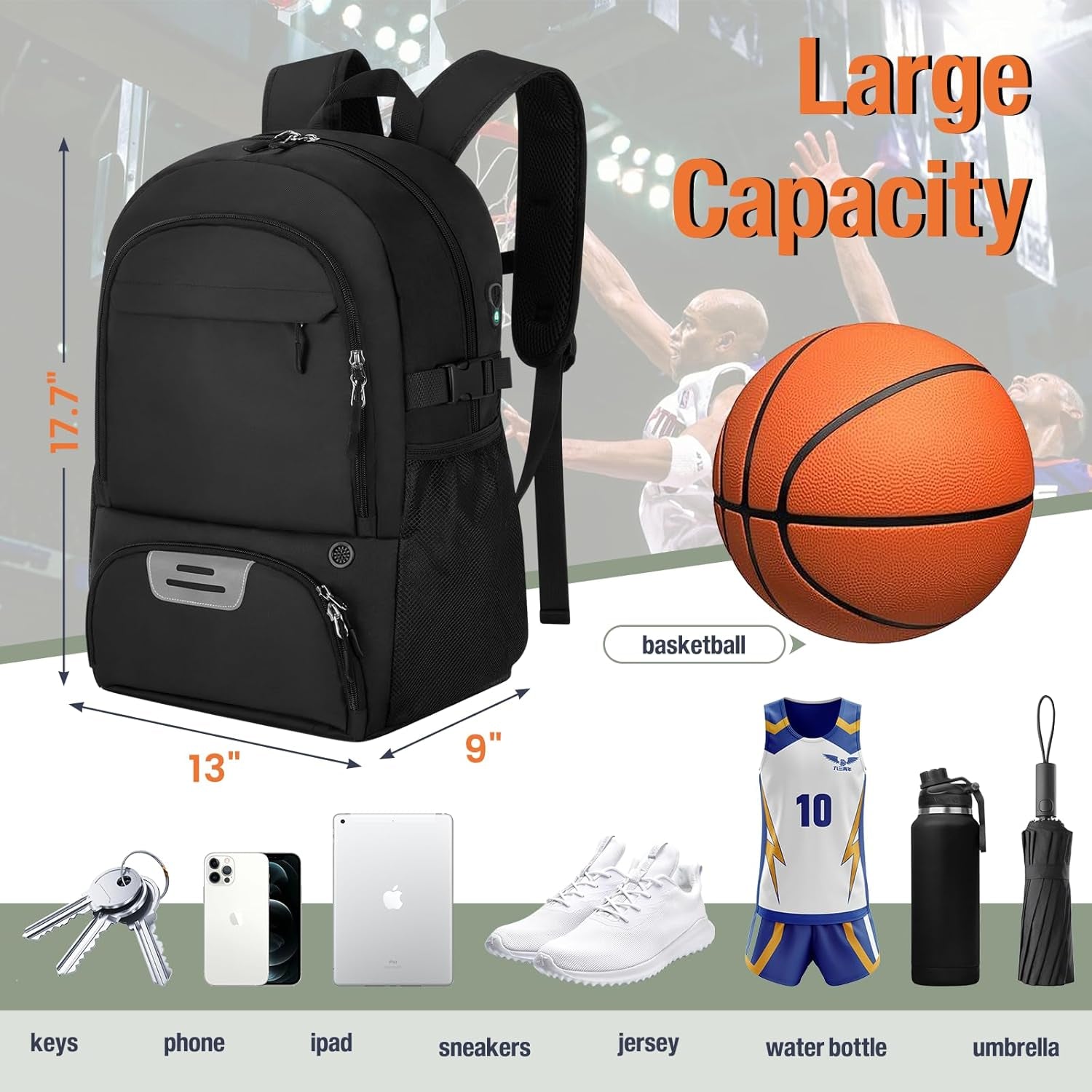 OCKLILY Basketball Backpack – Kinzd OCKLILY Basketball Backpack – Kinzd