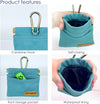 Dog Treat Pouch, Green Pocket Sized Pet Training Pouch, Cotton Fabric, Hand Free Dog Walking Bag with Carabiner, Self-Closing Pet Feed Snack Reward, for Puppy Travel or Outdoor Use