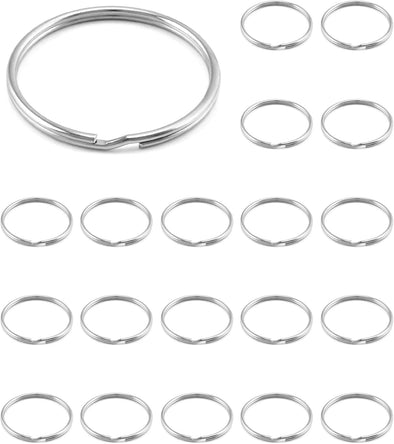 QWORK Key Ring, Set of 20, 2 Inch Large Open Key Ring - Sturdy Key Chain Ring for Keychain and Crafts
