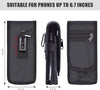 Dual Phone Holster,Belt Phone Pouch, Large Smartphone Pouch Cell Phone Holder, Multi-Purpose Tactical Cell Phone Holder for Work, Hiking, Camping, Barbecue, Rescue (Black)