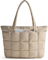 BAGSMART Expandable Tote Bag for Women, Puffer Work Tote Water-Resistant Quilted, Nurse and Carry-On Travel Gym Bag