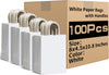 RACETOP White Paper Bags with Handles Bulk 8"X4.5"X10.8" 100Pcs Gift Bags Medium Size, White Gift Bags with Handles, Gift Bag Bulk for Retail, Party, Shopping, Merchandise
